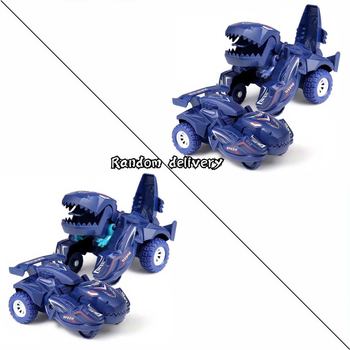 Auto-Transforming Dinosaur Car – Inertia-Powered, Weather-Resistant, Push-and-Go, Exciting Gift for Boys