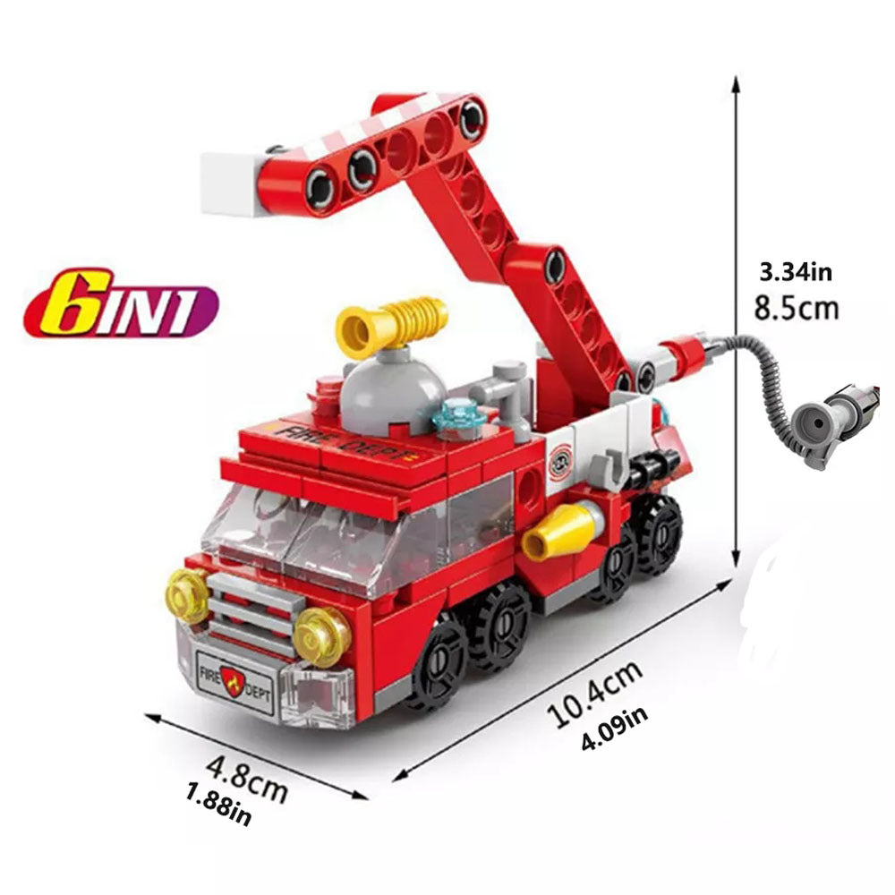 142Pcs City Fire Truck Fighting Building Blocks Sets Fire Brigade Car Model Toy Small Particles Bricks DIY Educational Toys For Children 6+