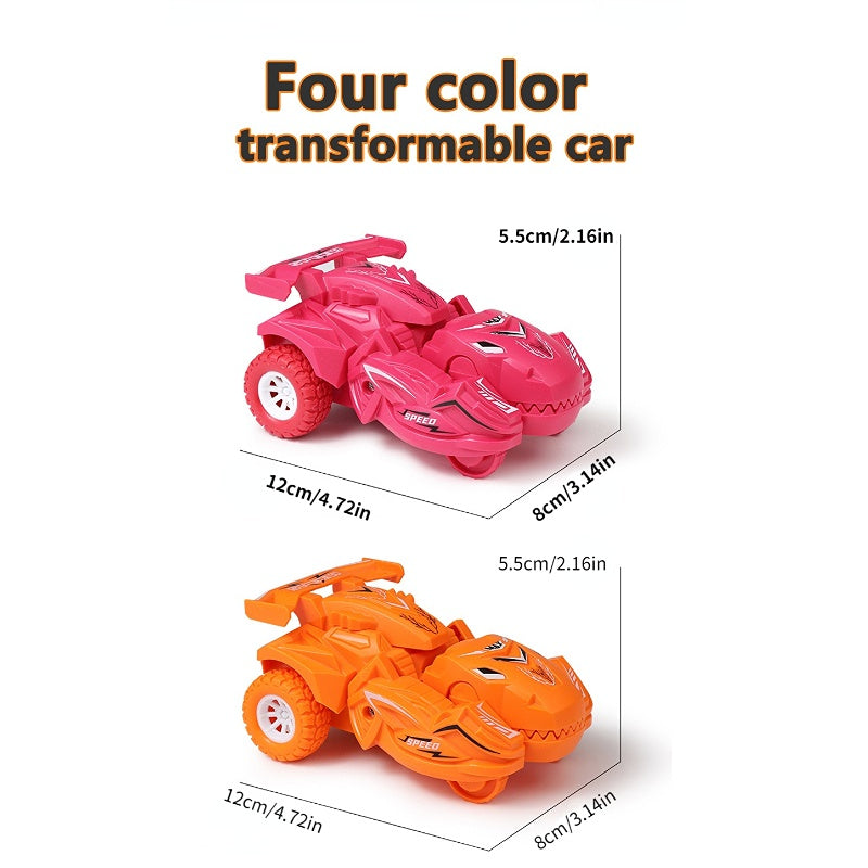 Auto-Transforming Dinosaur Car – Inertia-Powered, Weather-Resistant, Push-and-Go, Exciting Gift for Boys