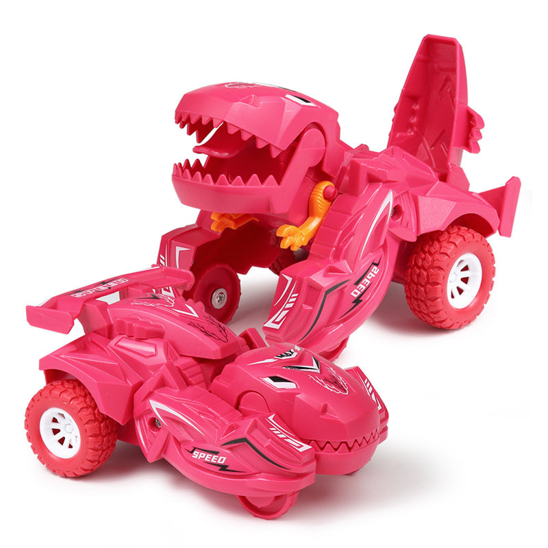 Auto-Transforming Dinosaur Car – Inertia-Powered, Weather-Resistant, Push-and-Go, Exciting Gift for Boys