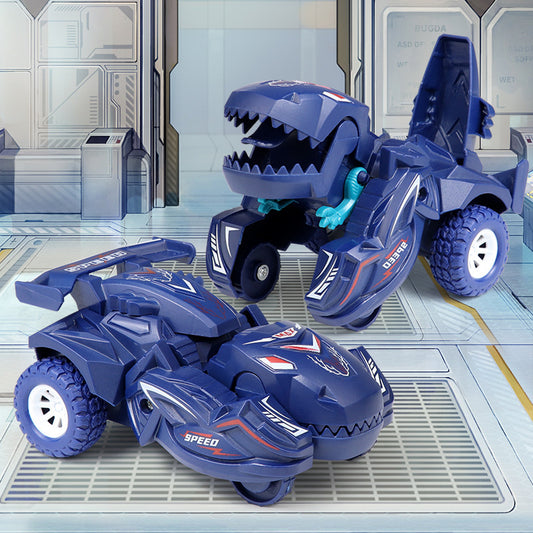 Auto-Transforming Dinosaur Car – Inertia-Powered, Weather-Resistant, Push-and-Go, Exciting Gift for Boys