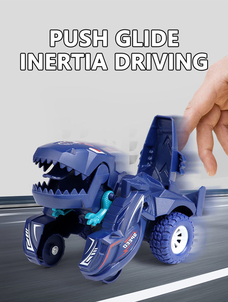 Auto-Transforming Dinosaur Car – Inertia-Powered, Weather-Resistant, Push-and-Go, Exciting Gift for Boys