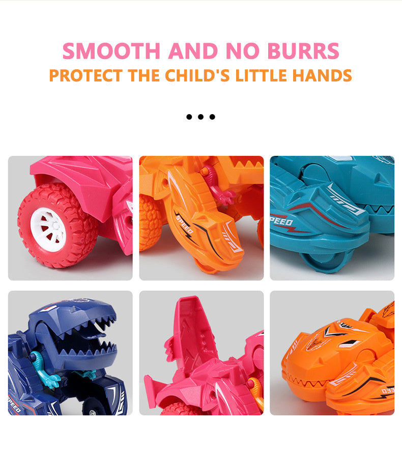 Auto-Transforming Dinosaur Car – Inertia-Powered, Weather-Resistant, Push-and-Go, Exciting Gift for Boys