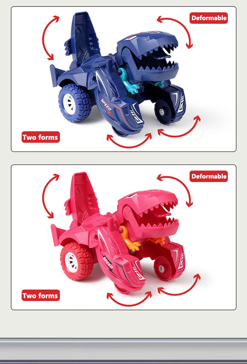 Auto-Transforming Dinosaur Car – Inertia-Powered, Weather-Resistant, Push-and-Go, Exciting Gift for Boys