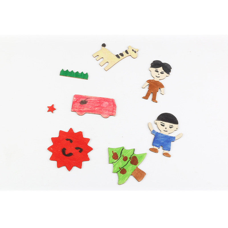 20pcs Wooden Drawing Stencils Kit, Drawing Board Toys Coloring Puzzle Arts Crafts Set, Educational Toys halloween christmas gift