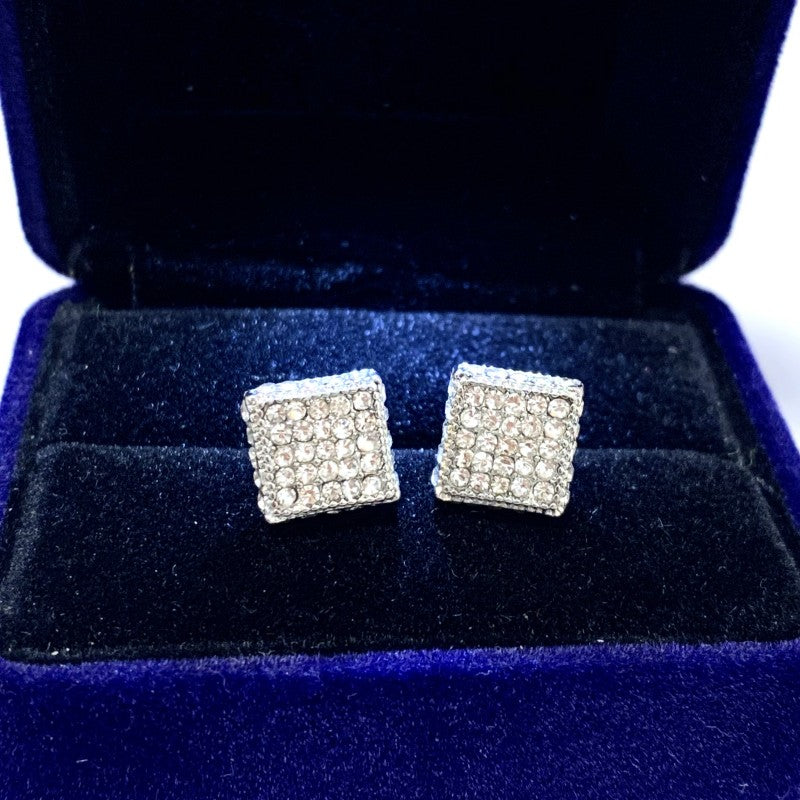 1pair Fashion Men's Stud Earrings Zircon Micro Earrings Hip Hop Stud Earrings Hip Hop Jewelry