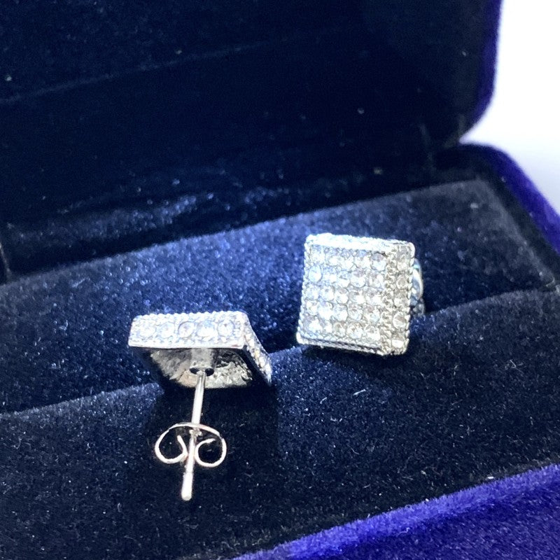 1pair Fashion Men's Stud Earrings Zircon Micro Earrings Hip Hop Stud Earrings Hip Hop Jewelry