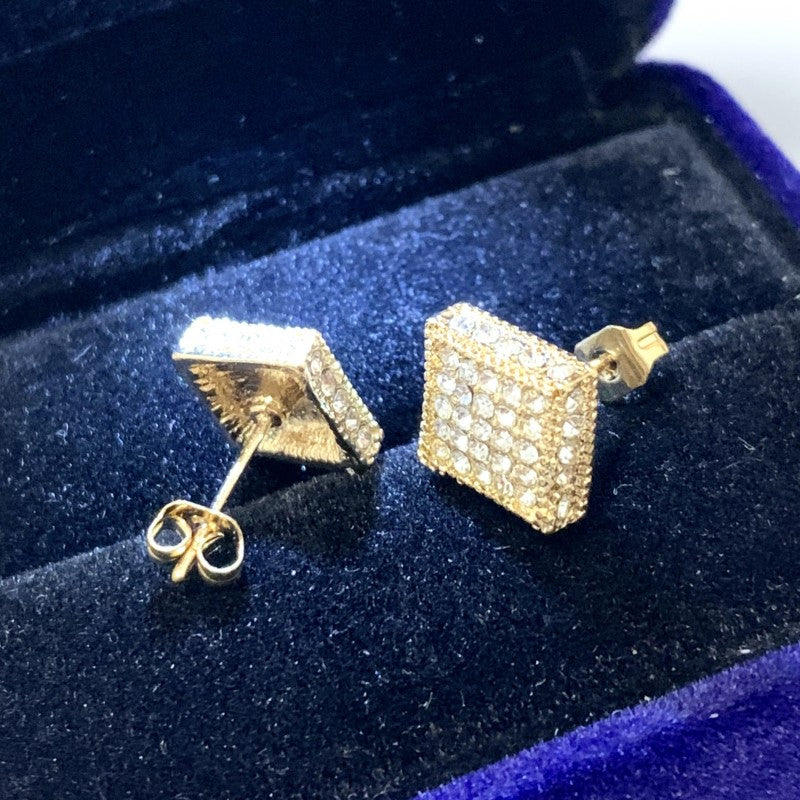 1pair Fashion Men's Stud Earrings Zircon Micro Earrings Hip Hop Stud Earrings Hip Hop Jewelry