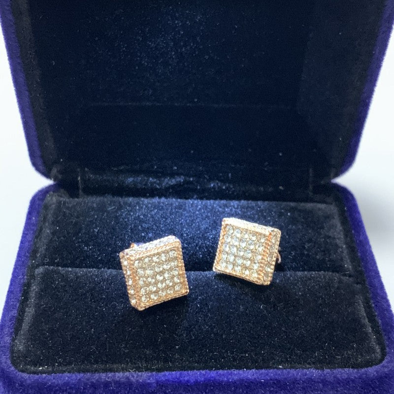 1pair Fashion Men's Stud Earrings Zircon Micro Earrings Hip Hop Stud Earrings Hip Hop Jewelry