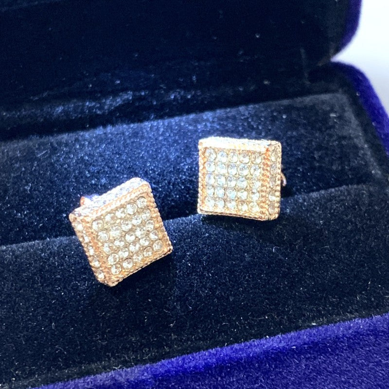1pair Fashion Men's Stud Earrings Zircon Micro Earrings Hip Hop Stud Earrings Hip Hop Jewelry