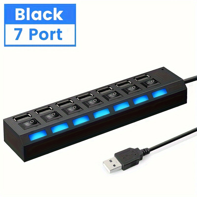 1pc 4-port/7-port USB Connector Computer Mouse Keyboard Memory Card Independent Switch Universal Hub