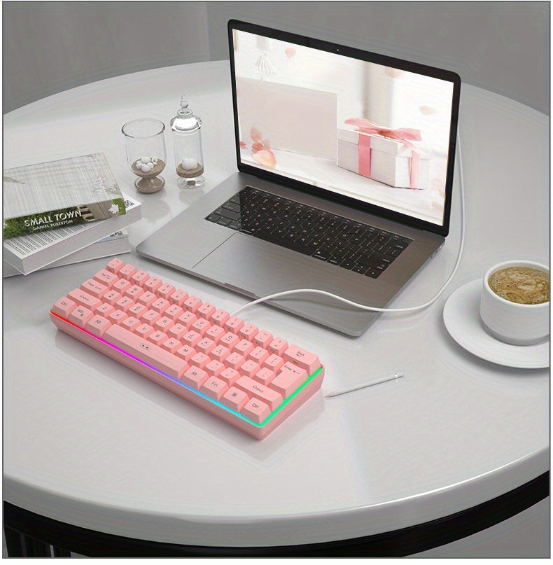 MageGee Mini 60% Gaming/Office Keyboard, Keycap Type Wired RGB Backlit Compact Computer Keyboard for Windows/Mac/Laptop