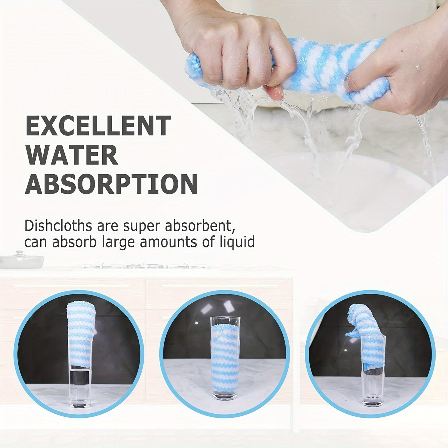 5/10pcs Microfiber Dish Cloths, Thickened Coral Velvet Cationic Double-sided Dish Towels, Soft Absorbent Towels, Strong Stain Removal, Scouring Pads