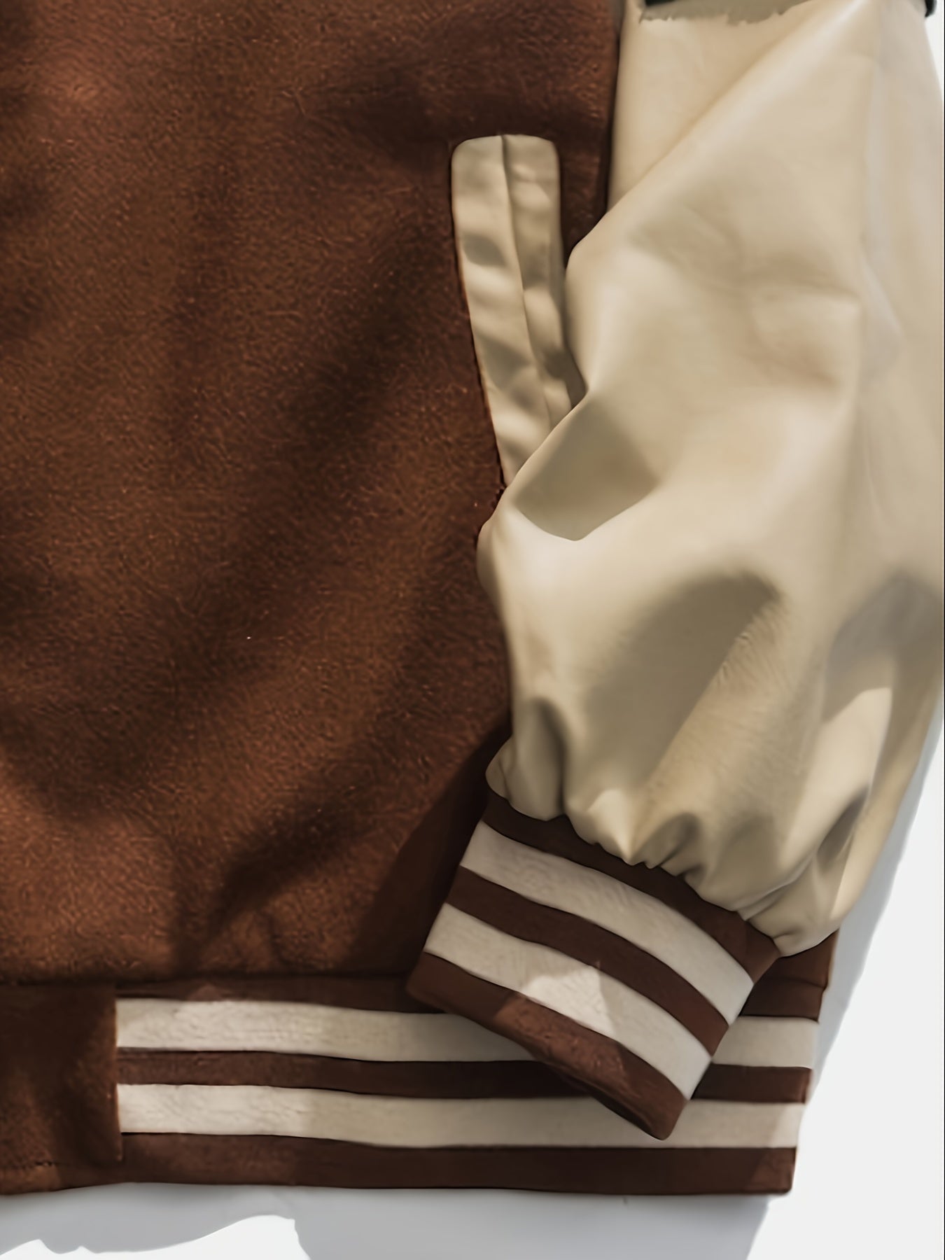 Men's Fleece College Varsity Jacket, Baseball Vintage Jacket, Casual Streetwear Coats Plus Size