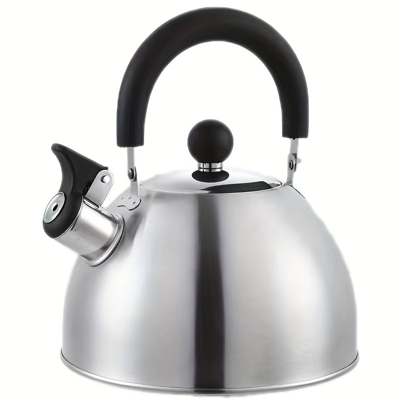 1pc, 2500ml/84.55oz Stainless Steel Tea Kettle with Whistle for Charcoal, Gas, Electric, and Ceramic Stoves - Reusable and Easy to Clean