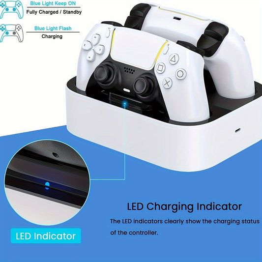 Fast & Safe PS5 Controller Charging Dock - LED Status, Multi-Controller Support, No Battery Needed