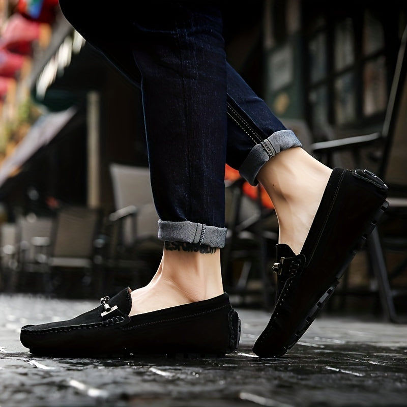 Mens Fashionable Slip-On Loafers - Breathable, Lace-Free Design for Comfortable Outdoor Walking - Durable, Stylish & Air-Flow Construction for Daily Strolls
