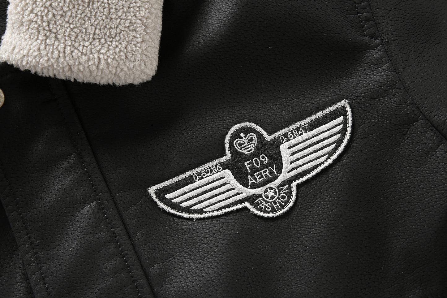 Men's Vintage Bomber Jacket - Motorcycle Flight Coat with Fleece Lining, Brown Military Style Winter Outerwear, Patches, Zipper Closure, Slim Fit, Casual Retro Look, Cold Weather Gear | Military Style Jacket | Ribbed Cuffs Ja