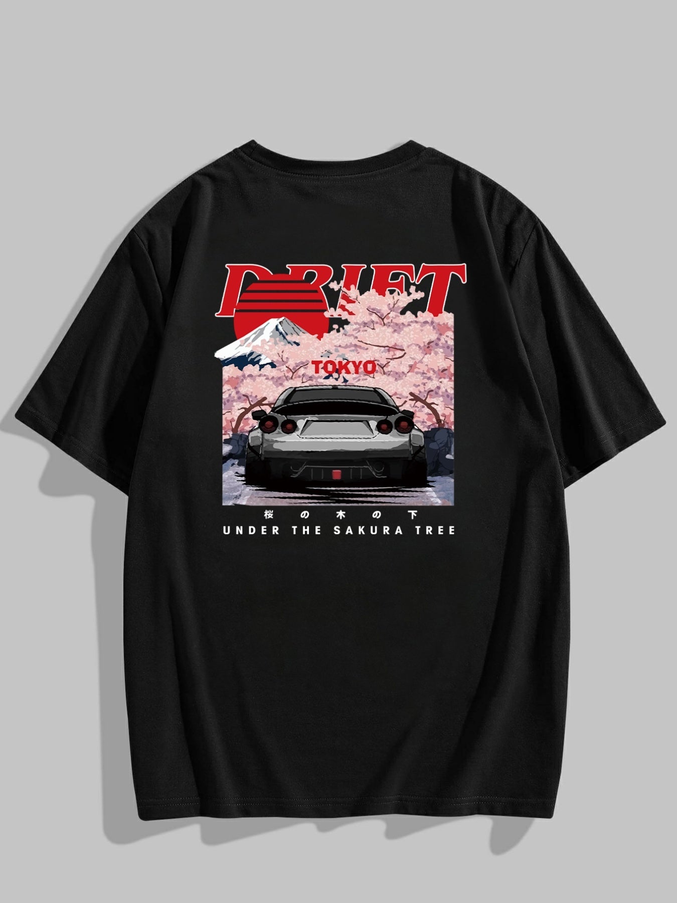 Plus Size Drift Car Men's Casual Trendy Graphic Print Comfortable Crew Neck Short Sleeve T-shirts, Summer Oversized Loose Tees