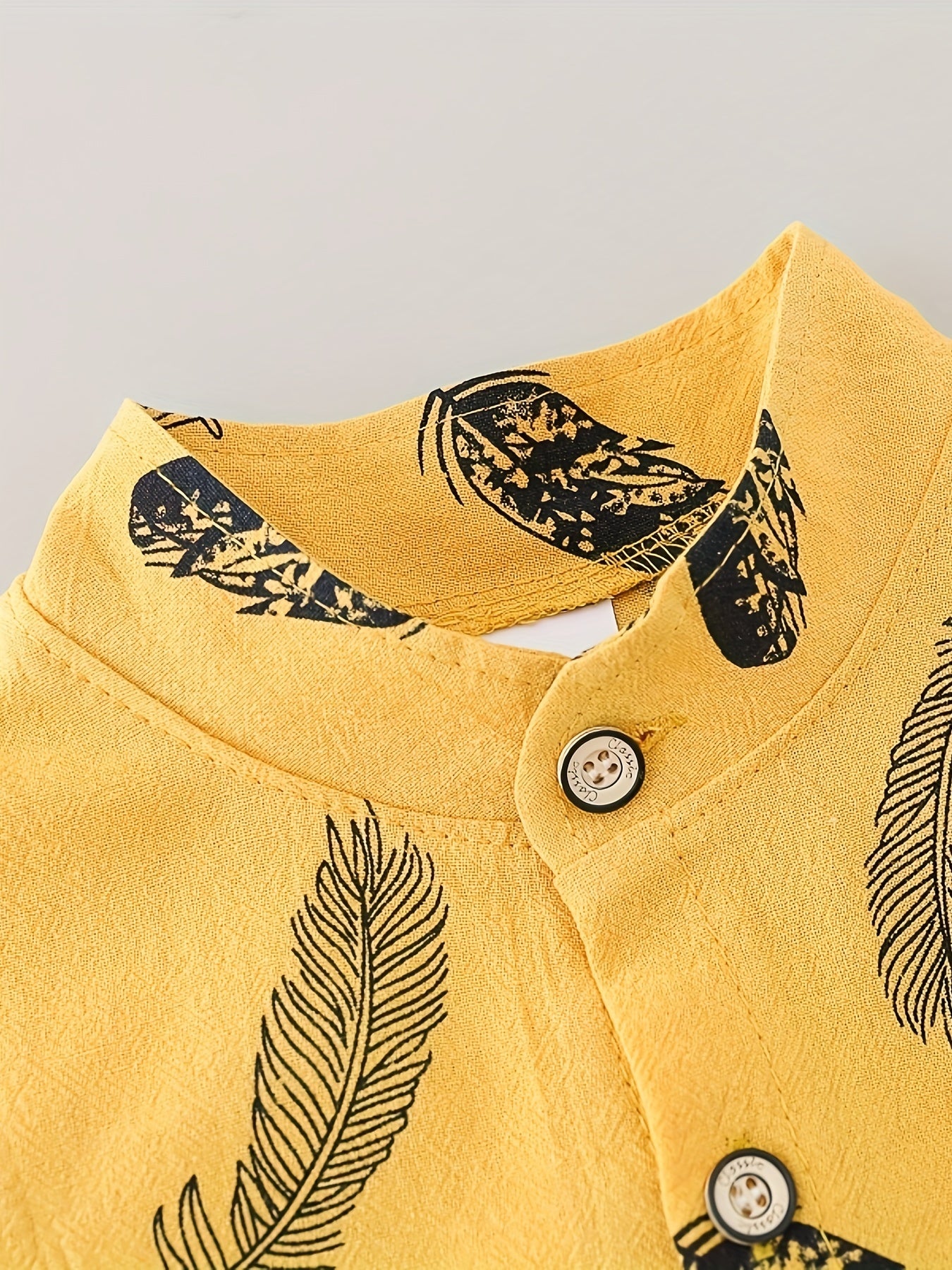 2pcs Baby Boys Casual Feather Pattern Short Sleeve Shirt & Shorts Set Clothes Outdoor Set