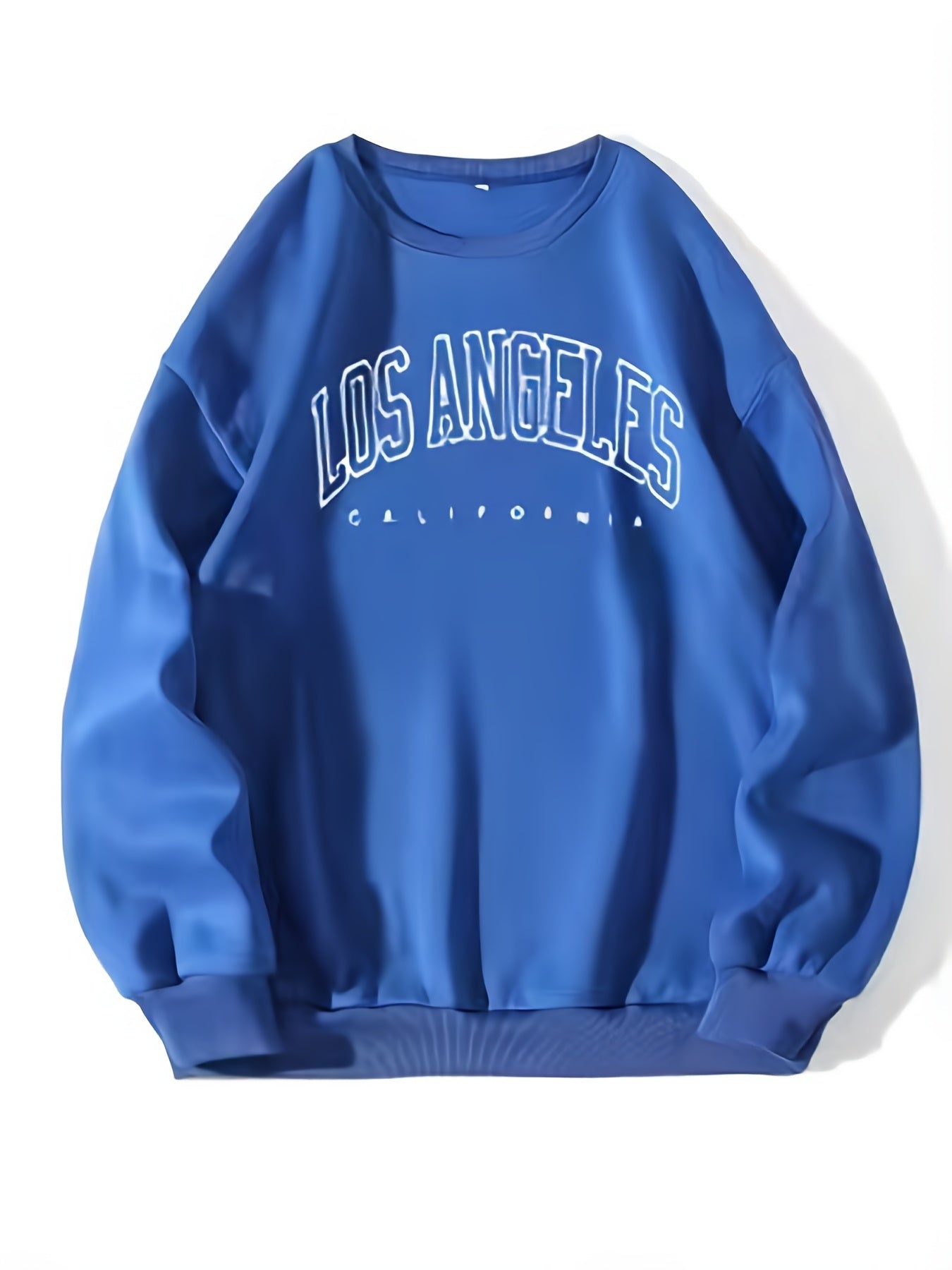 Los Angeles Print Preppy Sweatshirt, Long Sleeve Crew Neck Casual Sweatshirt For Winter & Fall, Women's Clothing