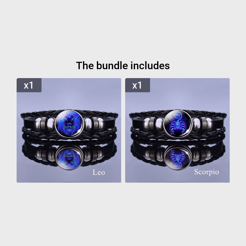 1pc 12 Constellation Luminous Bracelet Men's And Women's Fashion Multi-layer Woven Bracelet