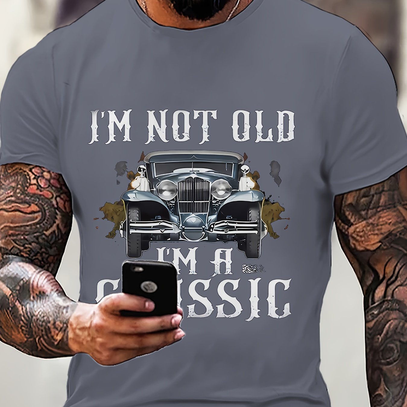 Classic Car Lover's Dream: Durable, Comfy 'I'm Not Old, I'm a Classic' Tee for Casual Summer Days