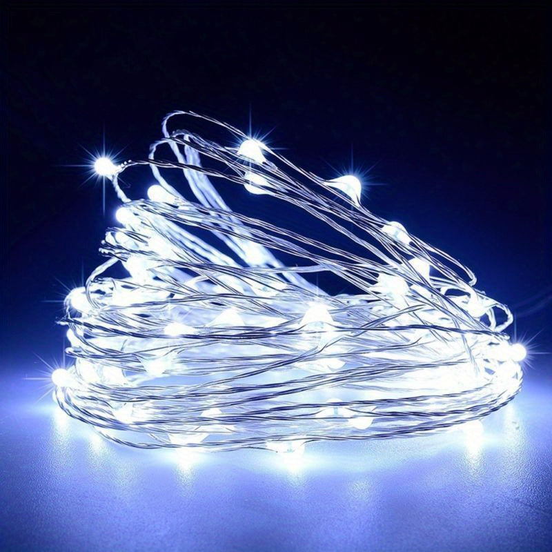 [LED String Lights] 50/100LED String Lights - 1pc Suitable for Bedroom, Party, Wedding, Christmas and Halloween Decoration Light