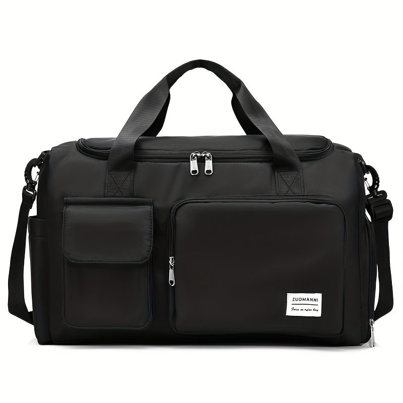 Nylon Large Capacity Travel Tote Bag With Crossbody Strap, Travel Bag, Gym Bag, Duffle Bag