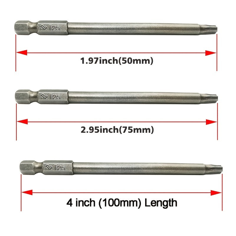 11-Piece Premium Torx Security Screwdriver Drill Set - Durable 1/4 Hex Shank T6-T40 S2 Steel Bits for Maximum Torque and Long-Lasting Performance - Ideal for Heavy-Duty Applications