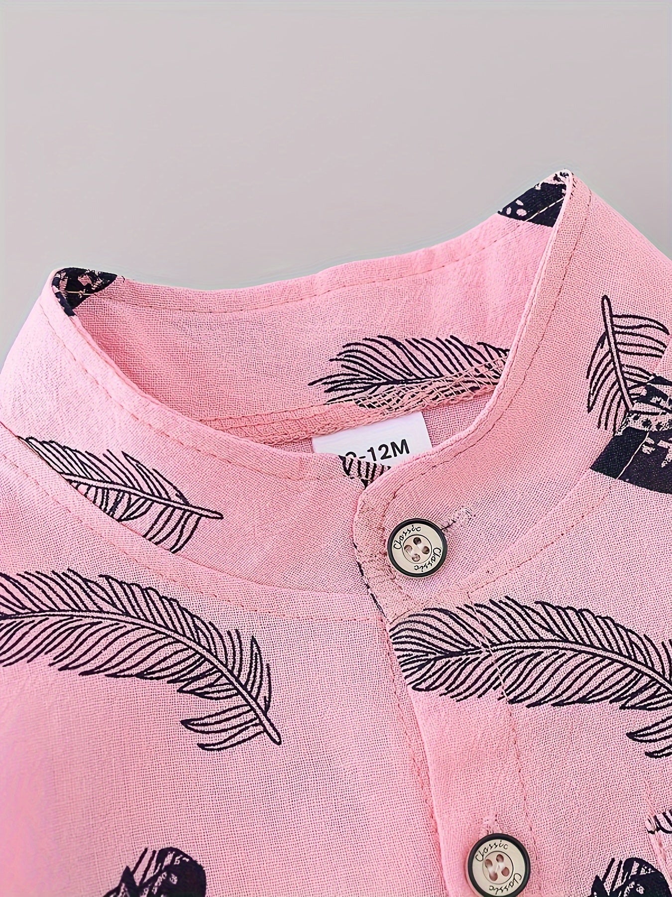 2pcs Baby Boys Casual Feather Pattern Short Sleeve Shirt & Shorts Set Clothes Outdoor Set