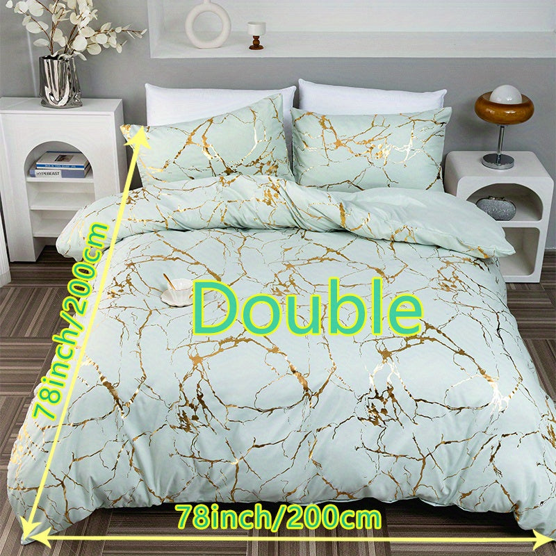 3pcs Classic Hot Stamping Texture Quilt Cover Set