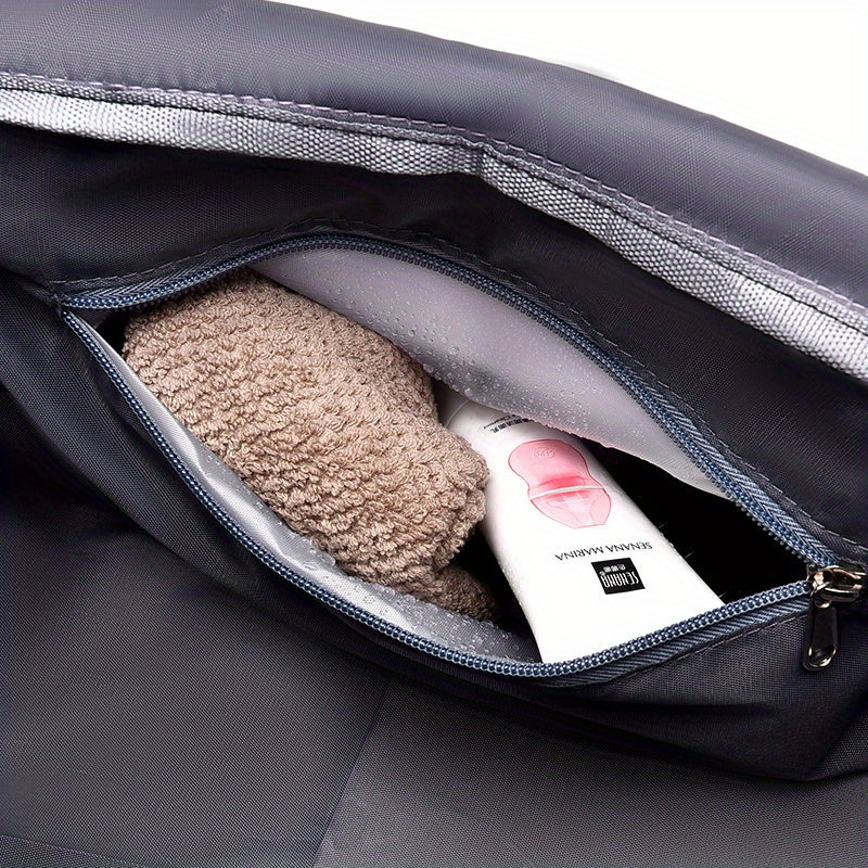Nylon Large Capacity Travel Tote Bag With Crossbody Strap, Travel Bag, Gym Bag, Duffle Bag
