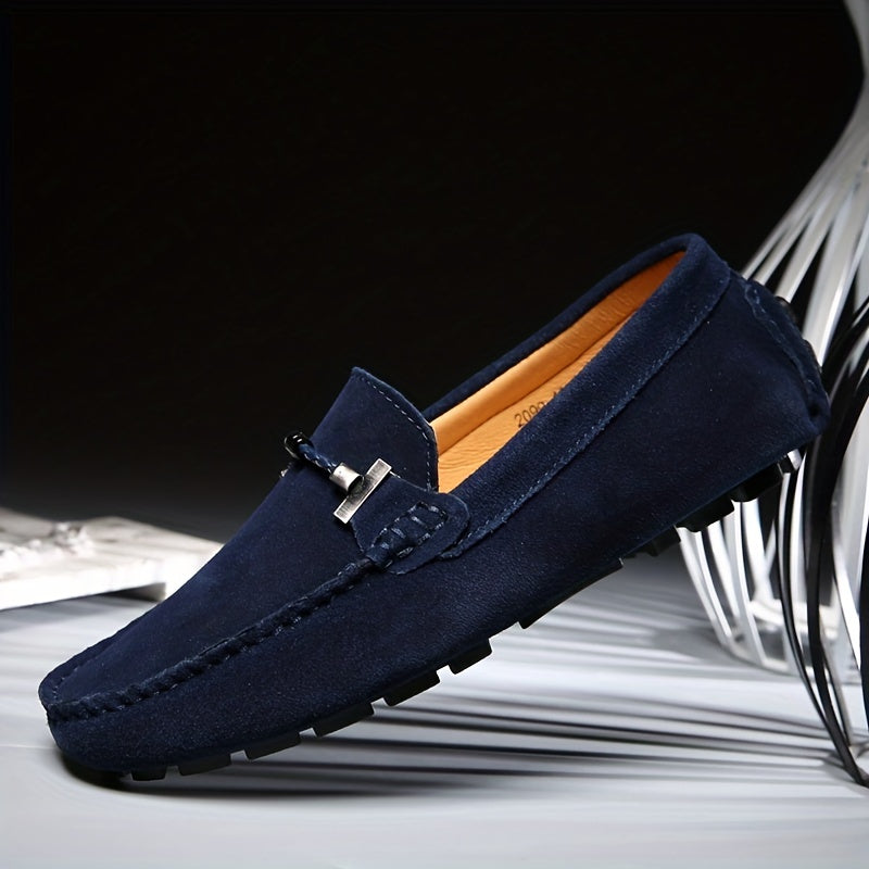 Mens Fashionable Slip-On Loafers - Breathable, Lace-Free Design for Comfortable Outdoor Walking - Durable, Stylish & Air-Flow Construction for Daily Strolls