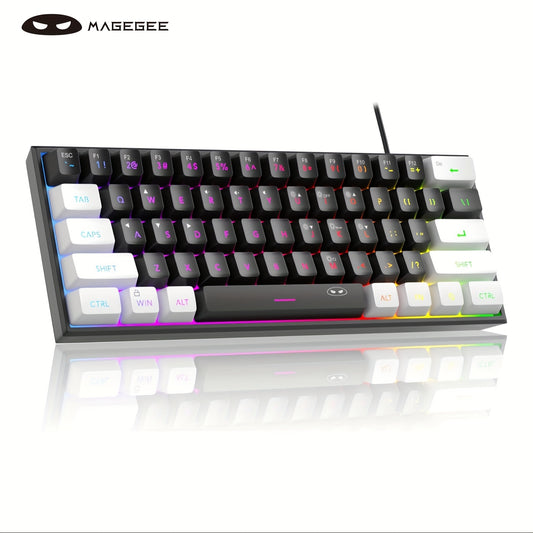 MageGee Mini 60% Gaming/Office Keyboard, Keycap Type Wired RGB Backlit Compact Computer Keyboard for Windows/Mac/Laptop