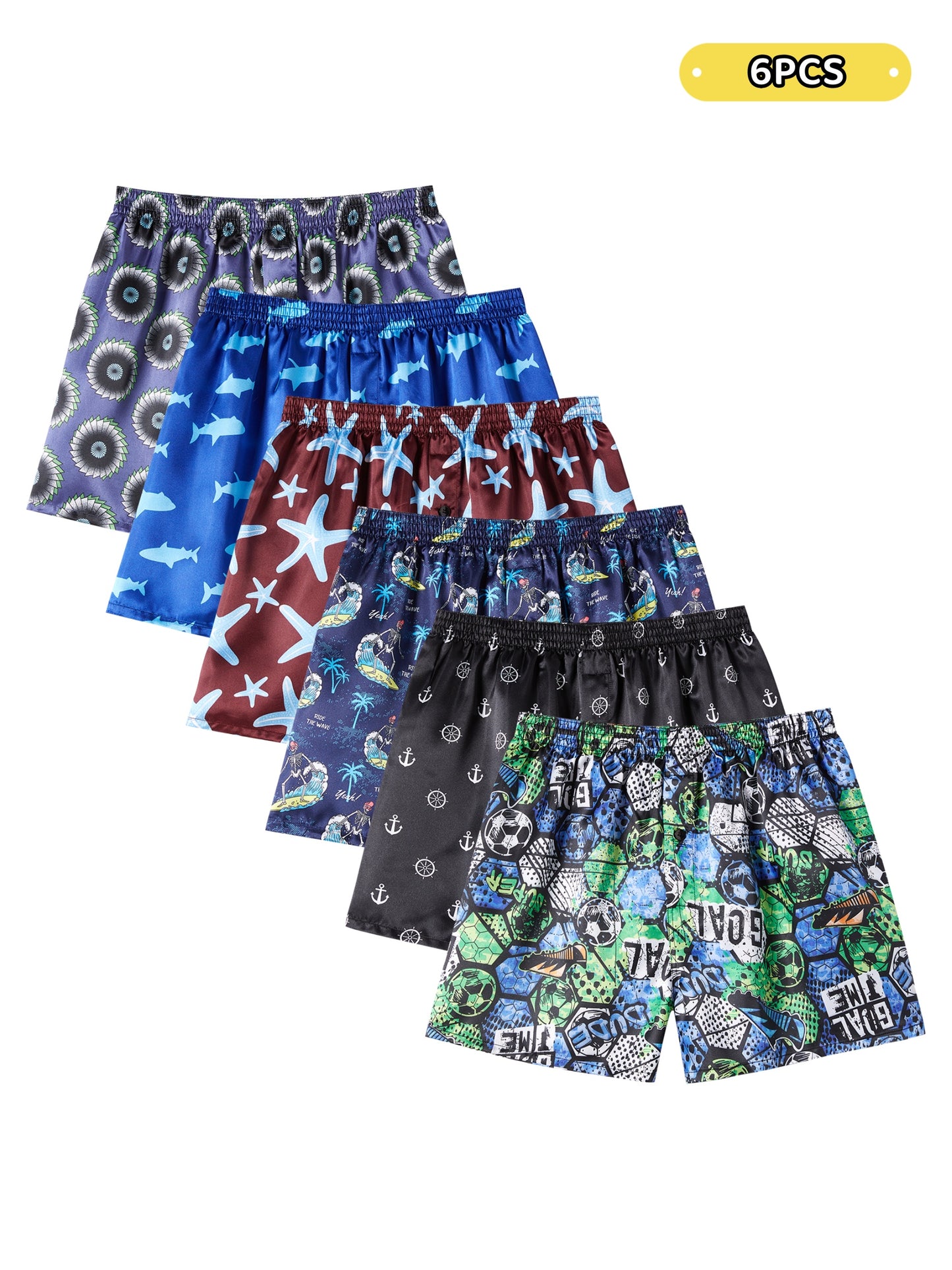 Set of 3/6 Jupitersecret Men'S Boxer Shorts, Smooth Touch Home Shorts with Elastic Waistband.