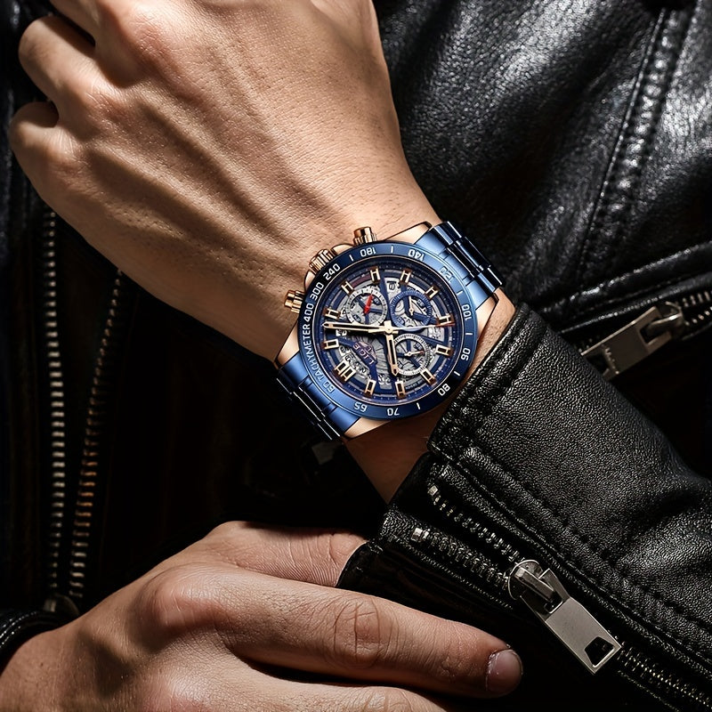 LIGE Watch For Men Top Brand Luxury Men Watch Fashion Business Sports Quartz Chronograph Wristwatches Hollowed Out Chronograph Watch