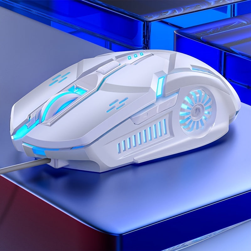 Silver Carved Mechanical Gaming Mouse, Wired, Suitable for Desktop And Laptop Use, Silent for Office And Esports.