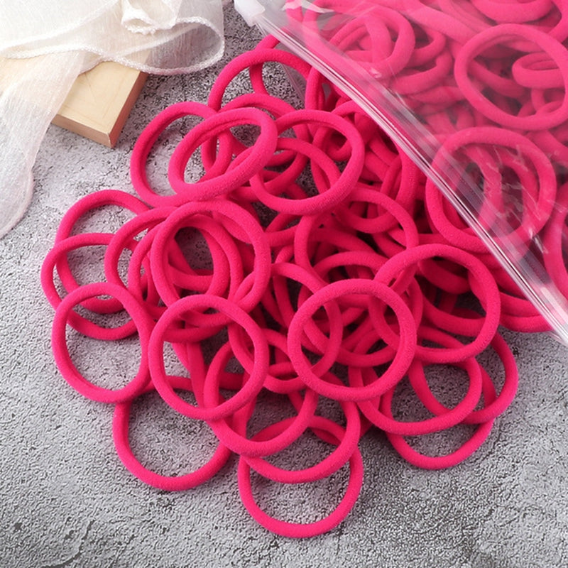 50pcs/Set Women   Basic Hair Bands 4cm Simple Solid Colors Elastic Headband Hair Ropes Ties Hair Accessories Ponytail Holder