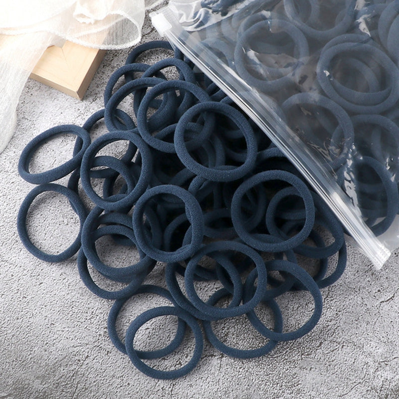 50pcs/Set Women   Basic Hair Bands 4cm Simple Solid Colors Elastic Headband Hair Ropes Ties Hair Accessories Ponytail Holder