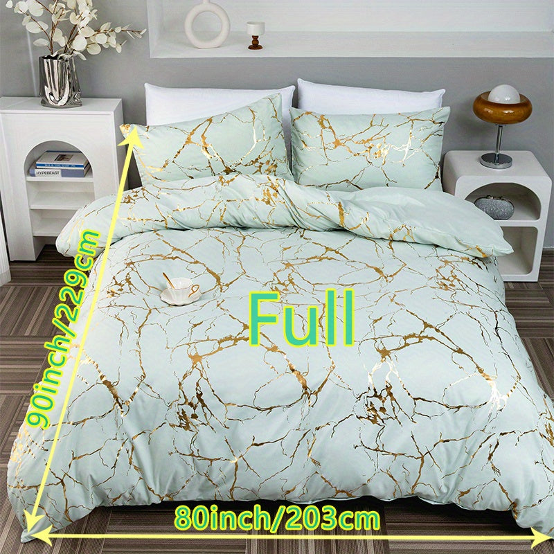 3pcs Classic Hot Stamping Texture Quilt Cover Set