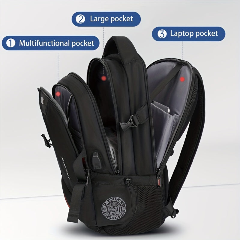 Travel Laptop Backpack, Waterproof Anti Theft Backpack With Lock And USB Charging, Large 17-17.3inch/43.18-43.94cm Computer Business Backpack For Men Women, School College Backpack, School bags, Valentines Gifts