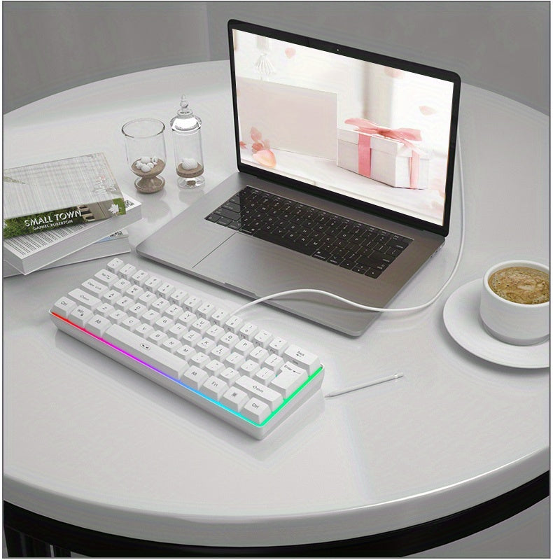 MageGee Mini 60% Gaming/Office Keyboard, Keycap Type Wired RGB Backlit Compact Computer Keyboard for Windows/Mac/Laptop