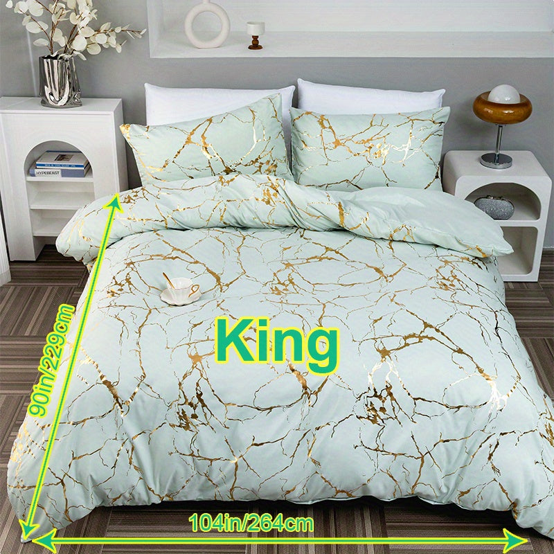3pcs Classic Hot Stamping Texture Quilt Cover Set