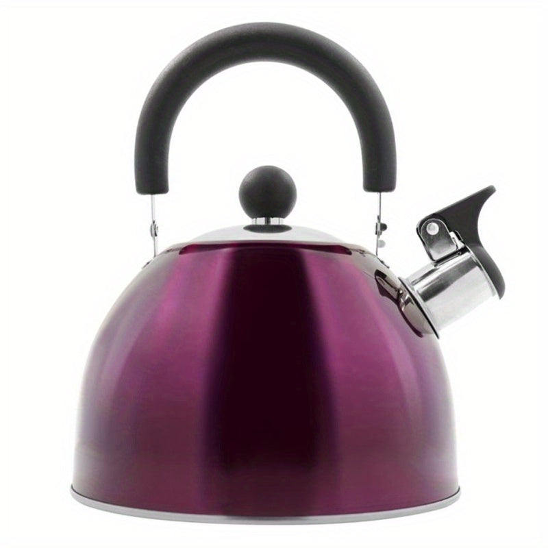 1pc, 2500ml/84.55oz Stainless Steel Tea Kettle with Whistle for Charcoal, Gas, Electric, and Ceramic Stoves - Reusable and Easy to Clean