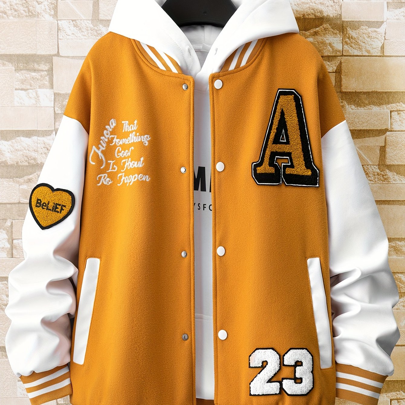 Men'S Loose-Fitting Casual Warm Baseball Jacket in Nine Colors for Spring, Autumn, And Winter. Features Exquisite Towel Embroidery And Letter Embroidery, Suitable for Both Men And Women, Effortlessly Showcasing Personality An