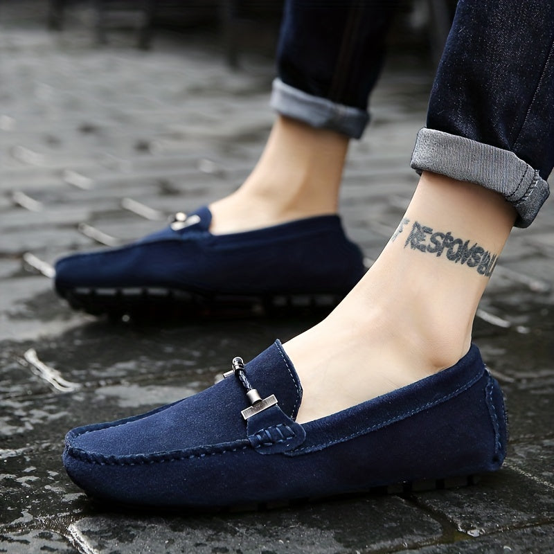 Mens Fashionable Slip-On Loafers - Breathable, Lace-Free Design for Comfortable Outdoor Walking - Durable, Stylish & Air-Flow Construction for Daily Strolls