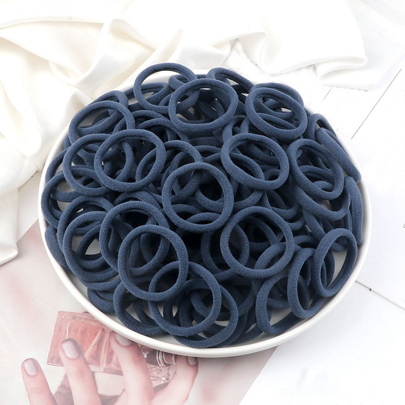 50pcs/Set Women   Basic Hair Bands 4cm Simple Solid Colors Elastic Headband Hair Ropes Ties Hair Accessories Ponytail Holder