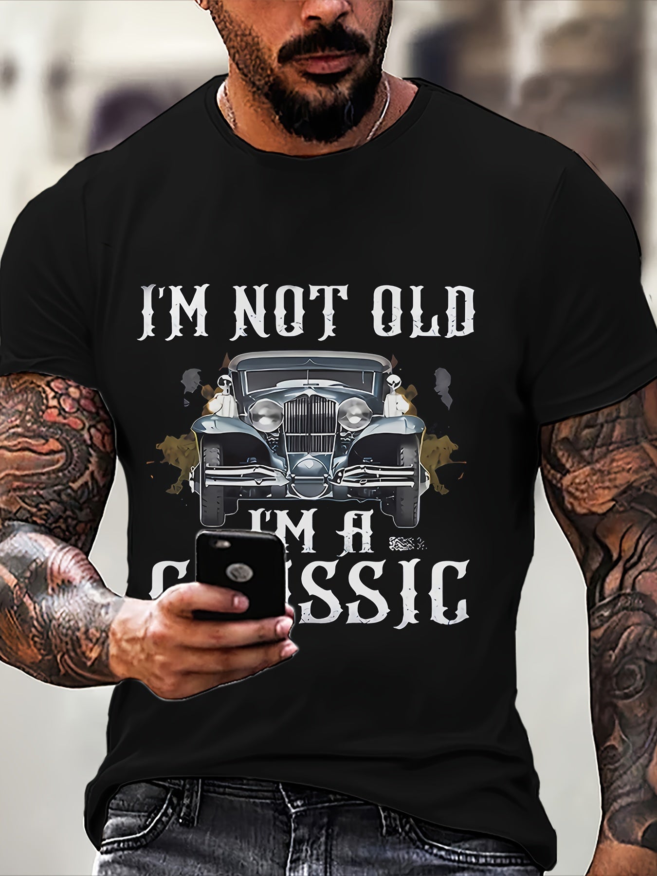 Classic Car Lover's Dream: Durable, Comfy 'I'm Not Old, I'm a Classic' Tee for Casual Summer Days