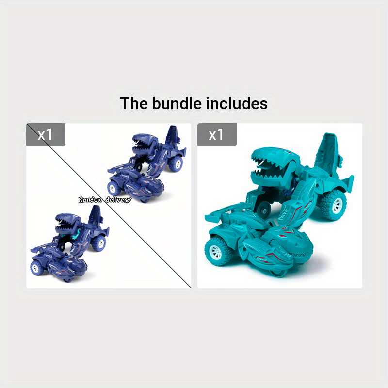 Auto-Transforming Dinosaur Car – Inertia-Powered, Weather-Resistant, Push-and-Go, Exciting Gift for Boys